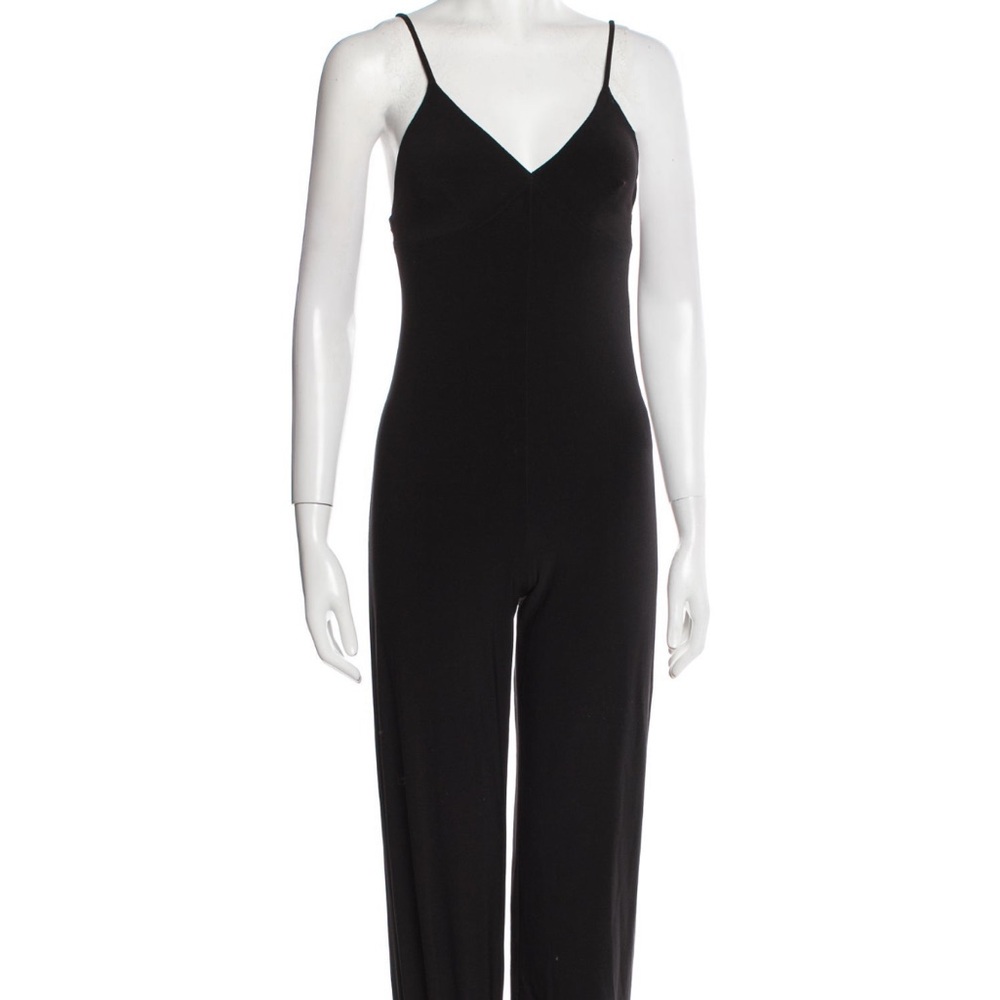 Norma Kamali Black Sleeveless V-Neck Jumpsuit